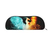 EdWal Fire and Water Phoenix - Estuche de maquillaje con estampado de fénix, estuche para lápices, elegante estuche para lápices para mujer, bolsa de cosméticos de viaje, Gold, Talla única, Neceser