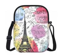 Edwal French Paris Tour - Bolso cruzado pequeño con estampado de la Torre Eiffel para mujer, impermeable, con correa ajustable, para viajes y trabajo
