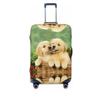 EdWal Funda protectora para maleta, diseño de cachorro Golden Retriever, lavable, antiarañazos, Black, L