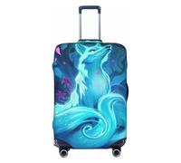 EdWal Funda protectora para maleta, lavable, antiarañazos, con estampado de zorro azul mágico, Black, S