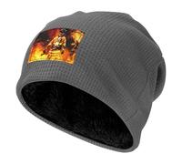 EdWal Gorra de reloj de forro polar con estampado de llamas de bombero, gorro táctico unisex para invierno cálido para exteriores, regalo para Navidad, gris, Talla única
