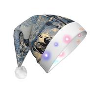 EdWal Gorro de Navidad con diseño de la Torre Eiffel de París romántico, gorro de Navidad iluminado, sombreros de punto con luces LED, sombrero unisex de Papá Noel de invierno