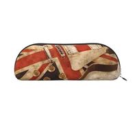 EdWal Guitarra bandera británica impresión bolsa de maquillaje lápiz estuche, caja de lápiz, elegante lápiz bolsa para mujeres, bolsa de cosméticos de viaje, Plata, One size, Neceser