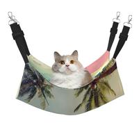 EdWal Hamaca suave para dormir con diseño de escena de autobús y playa, hamaca para gatos para colgar en jaulas, cama ajustable para animales pequeños