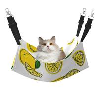 EdWal Hamaca suave para dormir con estampado de frutas de limón, hamaca para gatos para colgar en jaula, hamaca para mascotas, cama ajustable para animales pequeños