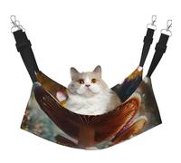 EdWal Hamaca suave para dormir con estampado de hongos silvestres, hamaca para gatos para colgar en jaula, hamaca para mascotas, cama ajustable para animales pequeños
