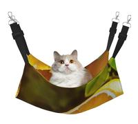 EdWal Hamaca suave para dormir con estampado de limón amarillo, hamaca para gatos para colgar en jaula, hamaca para mascotas, cama ajustable para animales pequeños