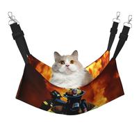EdWal Hamaca suave para dormir con estampado de llamas de bombero, hamaca para gatos para colgar en jaulas, cama ajustable para animales pequeños