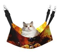 EdWal Hamaca suave para dormir con estampado de llamas de bombero, hamaca para gatos para colgar en jaulas, cama ajustable para animales pequeños