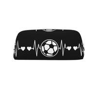 EdWal I Love Soccer - Estuche grande para lápices, papelería, oficina, universidad, escuela, maquillaje, plateado, One Size, Neceser