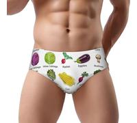 Edwal Introducción de varios calzoncillos con estampado de verduras para hombre, ropa interior suave con bolsa de contorno de apoyo para uso diario, Negro, L