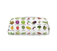 EdWal Introducción de varios lápices con estampado de verduras, estuche grande para lápices, papelería, oficina, universidad, escuela, bolsa de maquillaje, plateado, One Size, Neceser