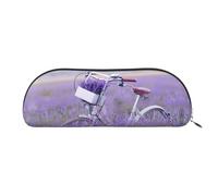 EdWal Lavender Field Retro Bike Agricultura Impresión Maquillaje Estuche Elegante Lápiz Bolsa para Mujeres Viaje Bolsa de Cosméticos, plata, talla única, Neceser