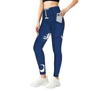 EdWal Leggings de cintura alta con estampado de la bandera de Carolina del Sur con bolsillos para mujer, pantalones de yoga elásticos transpirables para correr, Negro, 4XL