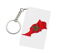 EdWal Llavero acrílico con diseño de mapa de la bandera de Marruecos, accesorios para llaves de coche, bolsos, colgantes, decoración