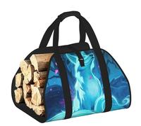 EdWal Magic Blue Fox - Bolsa de transporte para troncos con lados abiertos, soporte de madera para chimenea, accesorio para chimenea