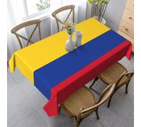 EdWal Manteles con estampado de la bandera de Colombia, mantel sin arrugas, 139 x 89 cm, decoración rústica para cocina