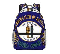 EdWal Mochila de senderismo con estampado de la bandera del estado de Kentucky, mochila para laptop para hombres y mujeres, mochila impermeable fácil de limpiar, bolsa de viaje
