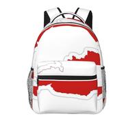 EdWal Mochila de senderismo con estampado de mapa de la bandera austriaca, mochila para laptop para hombres y mujeres, mochila impermeable fácil de limpiar, bolsa de viaje