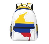 EdWal Mochila de senderismo con estampado de mapa de la bandera de Colombia para hombres y mujeres, impermeable, fácil de limpiar, bolsa de viaje