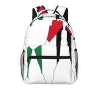 EdWal Mochila de senderismo con estampado de mapa de la bandera de Palestina, mochila para laptop para hombres y mujeres, mochila impermeable fácil de limpiar, bolsa de viaje