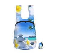 EdWal Mochila plegable ligera con estampado de flores tropicales y piedras zen, mochila de viaje suave para el trabajo y el gimnasio