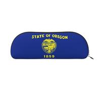 EdWal Oregon State Flag - Estuche de maquillaje con estampado de la bandera del estado de Oregón, estuche para lápices, elegante estuche para lápices para mujer, bolsa de cosméticos, Gold, Talla