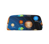 EdWal Outer Space - Estuche grande con impresión del sistema solar para lápices, papelería, oficina, universidad, escuela, bolsa de maquillaje, Gold, Talla única, Neceser