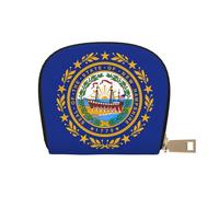 EdWal Portatarjetas unisex con estampado de bandera del estado de New Hampshire para hombres y mujeres, tarjetero de piel, delgado, White, Talla única