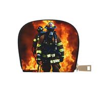 EdWal Portatarjetas unisex con estampado de llamas de bombero, para hombres y mujeres, tarjetero de piel, delgado, White, Talla única