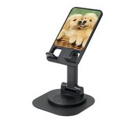 EdWal Puppy Golden Retriever - Soporte plegable ajustable para teléfono, soporte giratorio de 360 grados para escritorio, artículos esenciales de viaje