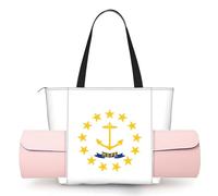 EdWal Rhode Island State Flag Print - Bolsa de gimnasio para mujer, bolsa de yoga con cremallera, bolsa de deporte, bolsa de compras, bolsa de viaje