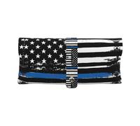 EdWal Rocky Mountains - Bolsa de piel para gafas de sol con estampado de Montañas Rocosas, versátil y suave, funda de piel sintética para gafas, Bandera retro azul fina de EE. UU, Talla única