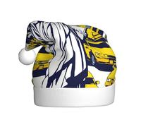 EdWal Sombrero de Papá Noel de felpa con estampado de la ciudad de Nueva York, sombreros de Navidad para adultos, tocado acogedor para fiestas de Navidad