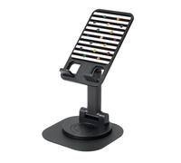 EdWal Soporte plegable ajustable para teléfono móvil con estampado de lunares y arcoíris con purpurina en blanco y negro, soporte giratorio de 360 grados para escritorio, artículos esenciales de viaje