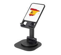 EdWal Soporte plegable ajustable para teléfono móvil con impresión de mapa de la bandera española, soporte giratorio de 360 grados para escritorio, artículos esenciales de viaje
