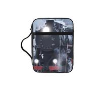 EdWal Steam Train Depart - Estuche para cosméticos con estampado bíblico con asa resistente, funda para tableta, pequeña bolsa de herramientas para libros