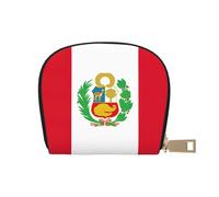 EdWal Tarjetero unisex con estampado de bandera de Perú para hombres y mujeres, tarjetero de piel, delgado, White, Talla única