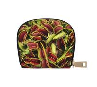 EdWal Tarjetero unisex con estampado de plantas carnívoras para tarjetas de crédito para hombres y mujeres, tarjetero de piel, delgado, White, Talla única