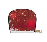 EdWal Tarjetero unisex con estampado navideño para tarjetas de crédito para hombres y mujeres, tarjetero de piel, delgado para tarjetas de visita, White, Talla única