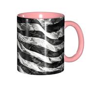 EdWal Tazas de té con estampado de bandera estadounidense de camuflaje con asa, taza de cerámica para té y café, regalo para mujeres, aptas para microondas