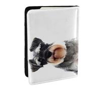 EdWal Well-Behaved Schnauzer - Funda de piel para pasaporte con tarjetero de crédito, para mujeres y hombres, identificación familiar, viajes, Black, Talla única
