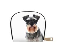 EdWal Well-Behaved Schnauzer - Tarjetero unisex con impresión de cuero para hombres y mujeres, tarjetero delgado para tarjetas de visita, White, Talla única
