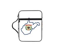 EdWal West Virginia State Flag Map Print - Estuche de cosméticos con asa resistente, bolsa de lavado para tableta, pequeña bolsa de herramientas para libros