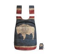 EdWal Wyoming - Mochila plegable ligera con estampado de mapa de la bandera del estado de Wyoming, mochila de viaje suave para el trabajo y el gimnasio