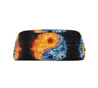 EdWal Yin Yang Fire - Estuche grande con estampado de agua para lápices, papelería, oficina, universidad, escuela, maquillaje, Gold, Talla única, Neceser