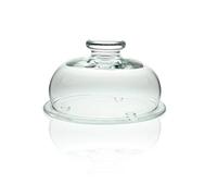 Edwanex Expositor de cristal con tapa y tapa de 21 cm para quesos o tartas (tamaño mediano, 21 cm)