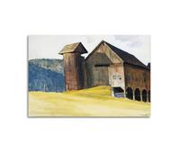 Edward Hopper Barn And Silo - Póster de paisaje rural con realismo americano, lienzo impreso, arte de pared, pintura de campo para sala de estar, dormitorio, oficina, decoración del hogar de 30 x 45
