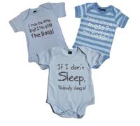 Edward Sinclair Baby Boy regalo Set de 3 bodies para todos los de tamaño 0 - 6 meses