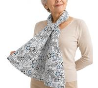 EDWERD Bufandas de comedor para adultos mayores Parkinson discapacitados, protector de ropa para la hora de comer, accesorios para la vida diaria (azul)